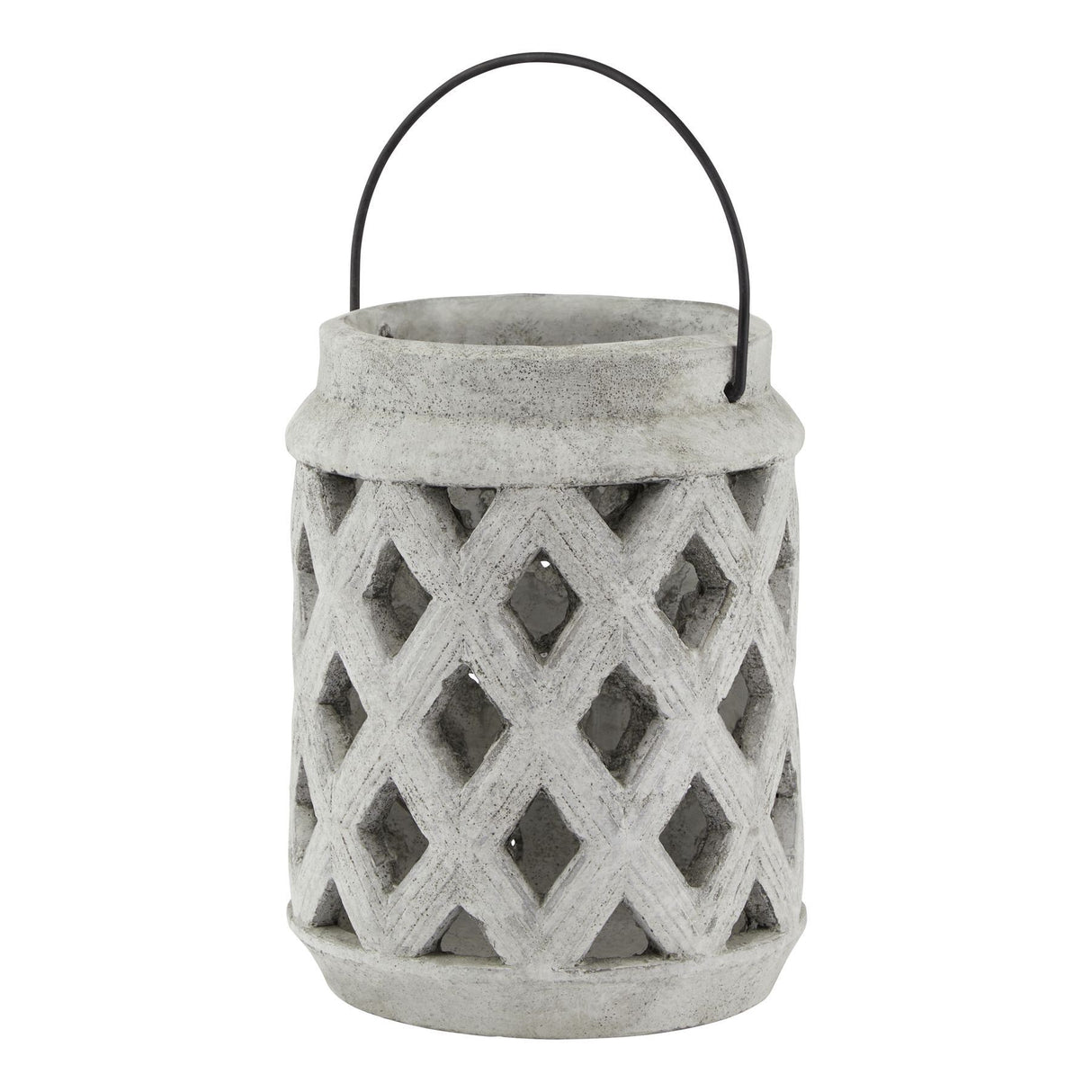 Athena Stone Large Lattice Ceramic Lantern