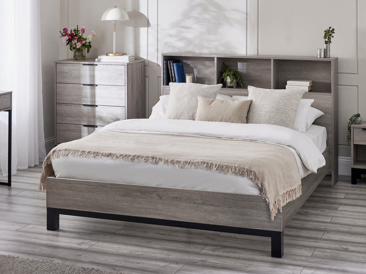 Bali Bookcase Headboard Bed - Julian Bowen