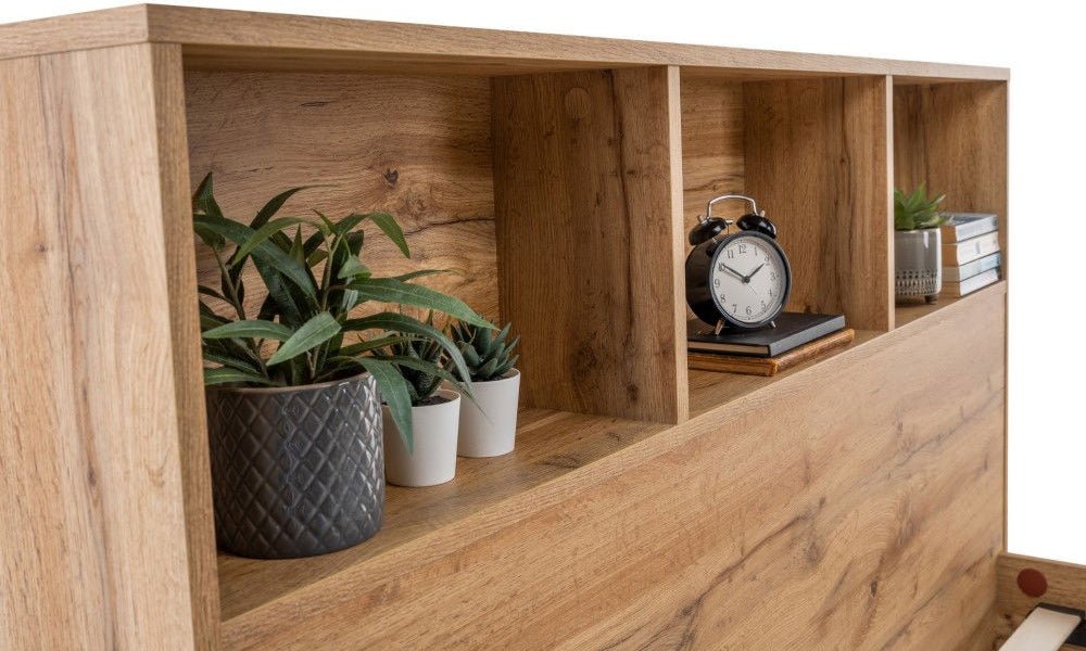 Bali Bookcase Headboard Bed - Julian Bowen