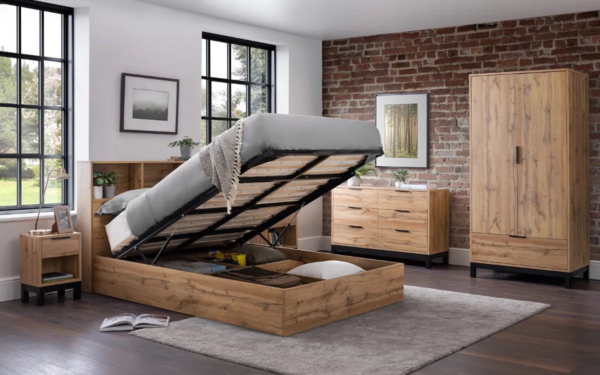 Bali Ottoman Gas Lift Storage Bed Frame - Julian Bowen