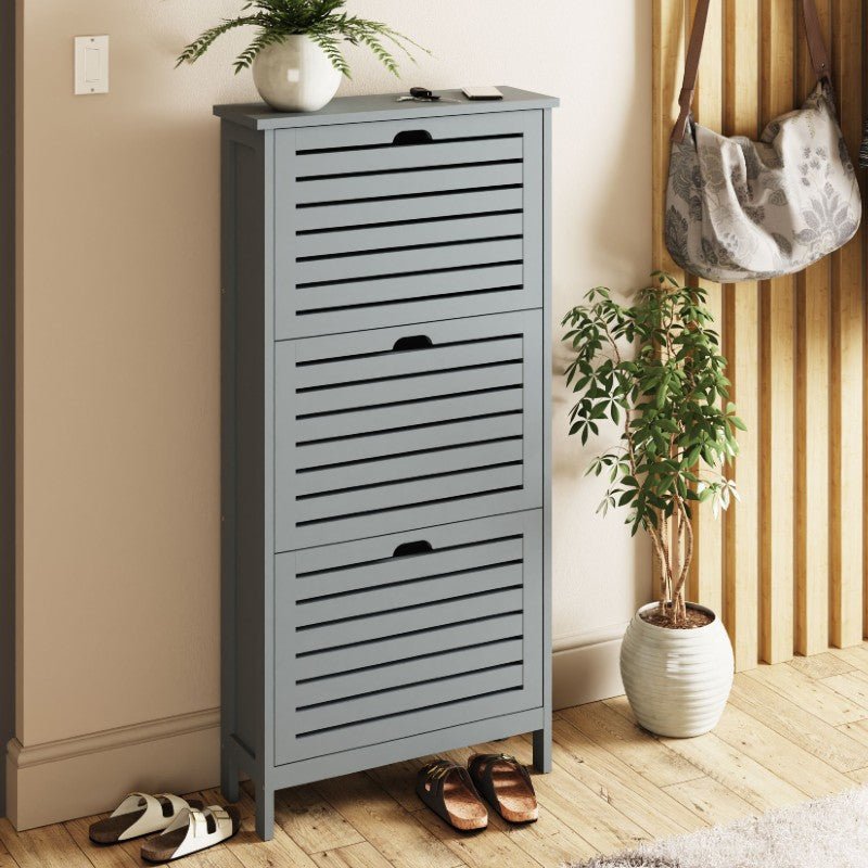 Bergen Modern Three Tier Flip Down Shoe Cabinet - GFW