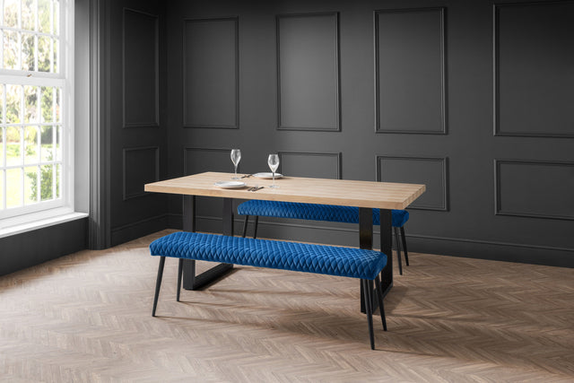 Berwick Dining Table & 2 Luxe Low Benches - Julian Bowen