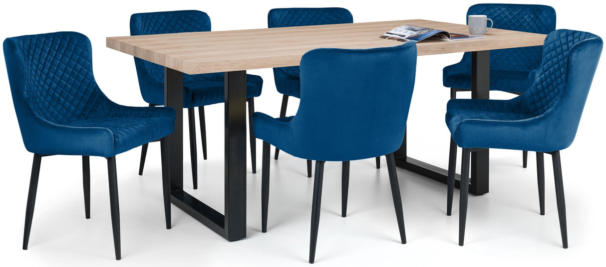 Berwick Dining Table & 6 Luxe Chairs - Julian Bowen