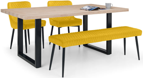Berwick Dining Table Luxe Low Bench & 2 Luxe Chairs - Julian Bowen