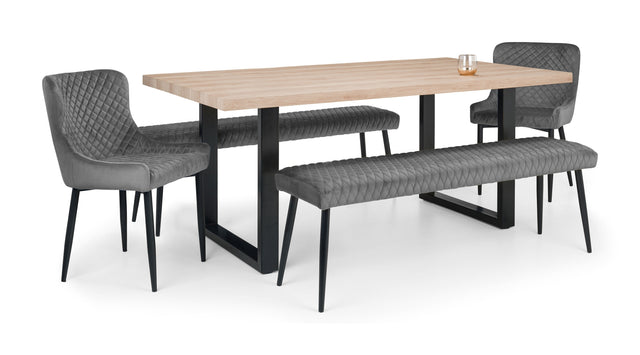 Berwick Table with 2 Benches & 2 Luxe Chairs - Julian Bowen