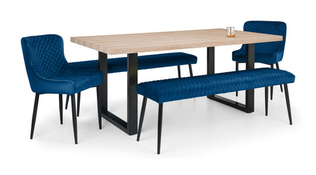 Berwick Table with 2 Benches & 2 Luxe Chairs - Julian Bowen