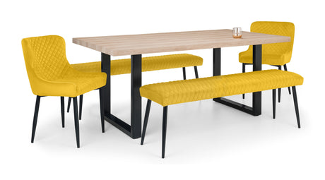 Berwick Table with 2 Benches & 2 Luxe Chairs - Julian Bowen