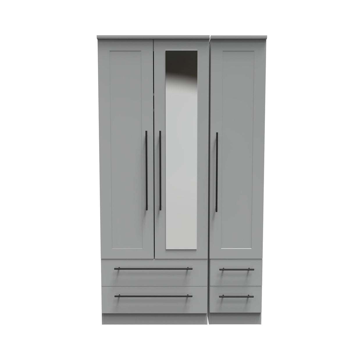Beverley 3 Door 4 Drawer Mirrored Wardrobe - Welcome Furniture