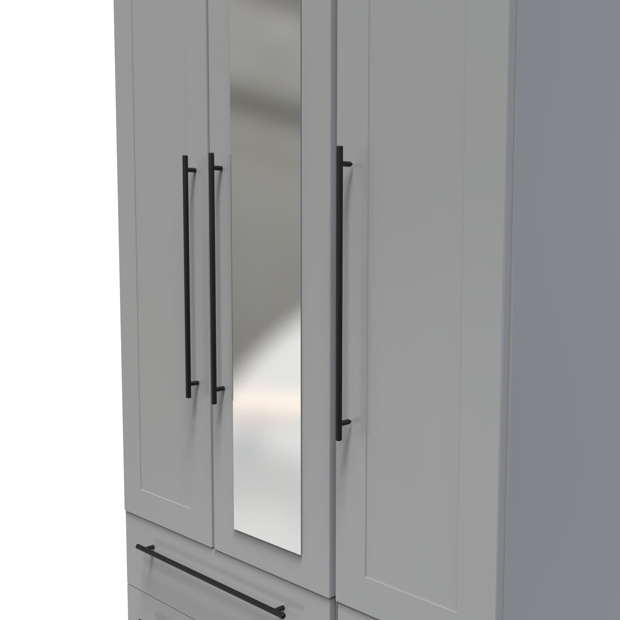 Beverley 3 Door 4 Drawer Mirrored Wardrobe - Welcome Furniture