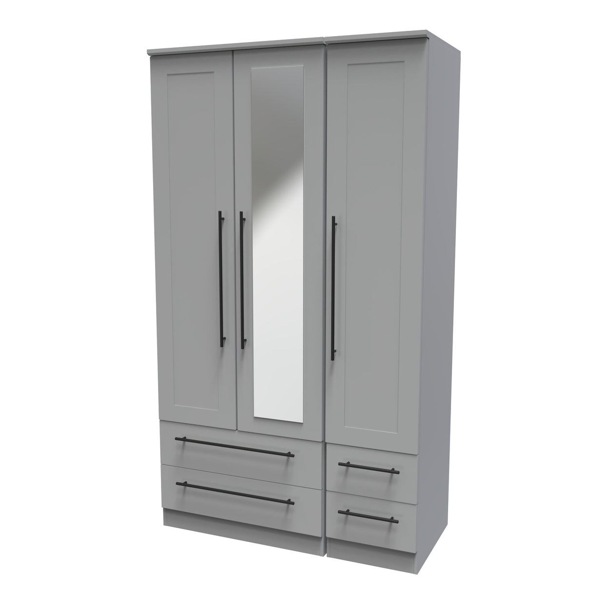 Beverley 3 Door 4 Drawer Mirrored Wardrobe - Welcome Furniture