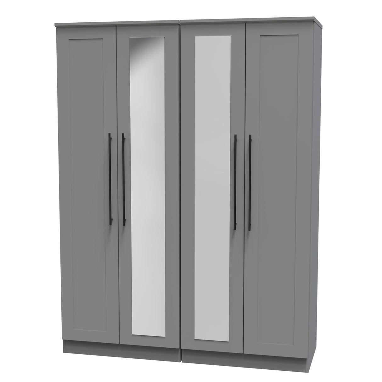 Beverley 4 Door Mirrored Wardrobe - Welcome Furniture