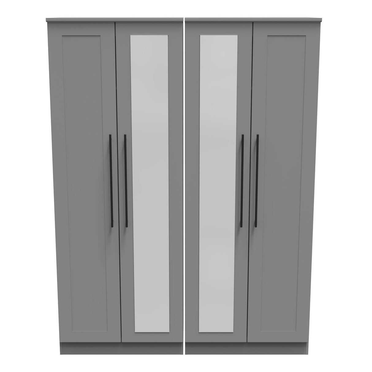 Beverley 4 Door Mirrored Wardrobe - Welcome Furniture