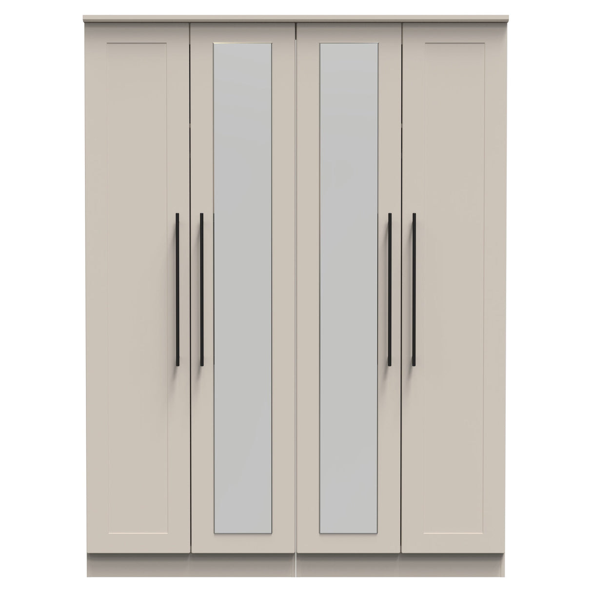 Beverley 4 Door Mirrored Wardrobe - Welcome Furniture