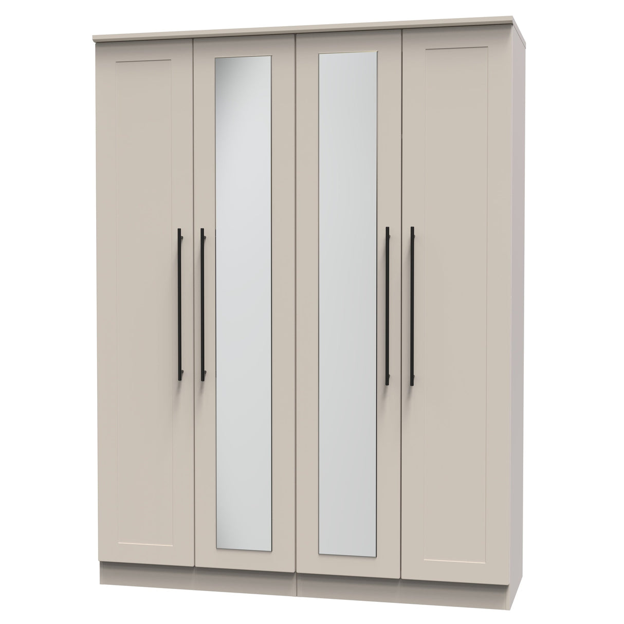 Beverley 4 Door Mirrored Wardrobe - Welcome Furniture