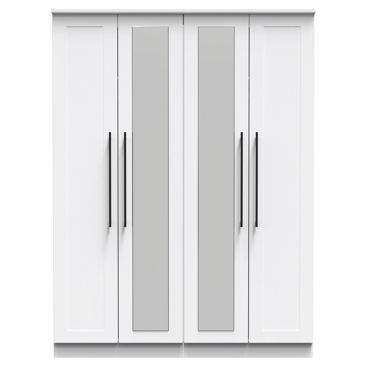 Beverley 4 Door Mirrored Wardrobe - Welcome Furniture