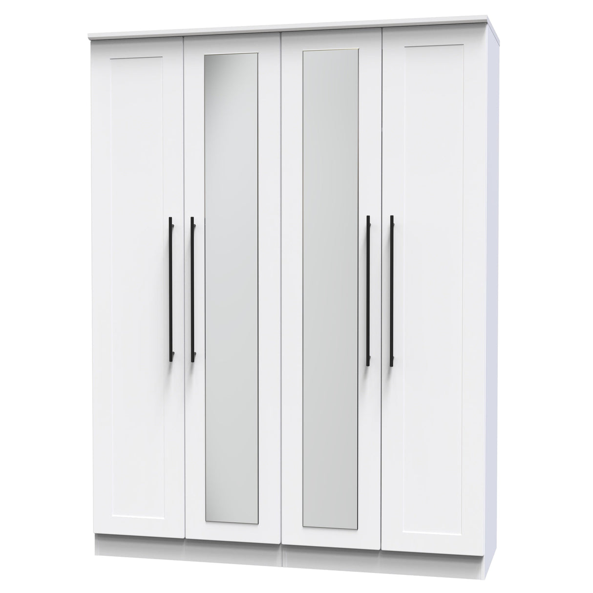 Beverley 4 Door Mirrored Wardrobe - Welcome Furniture
