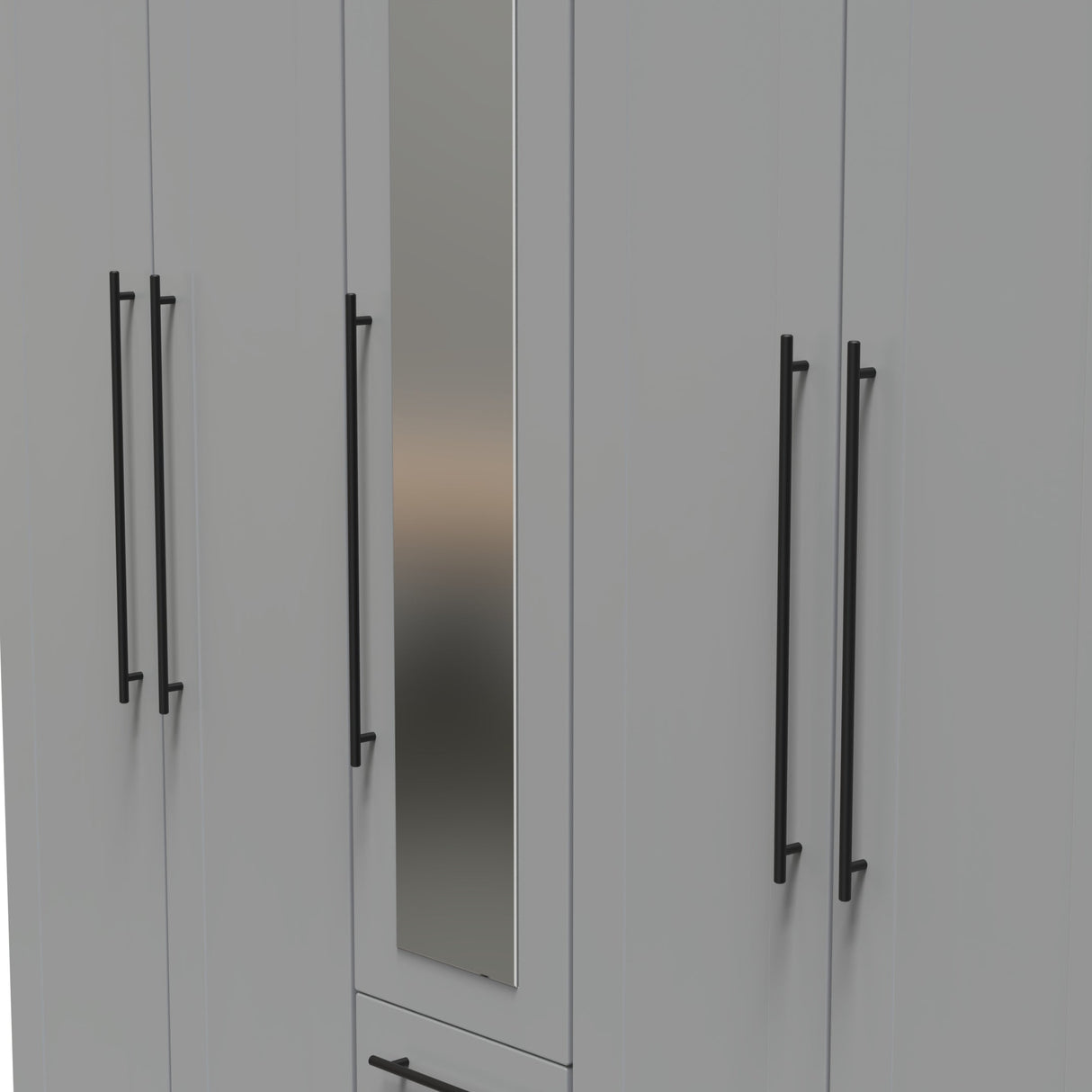 Beverley 5 Door 2 Drawer Mirrored Wardrobe - Welcome Furniture