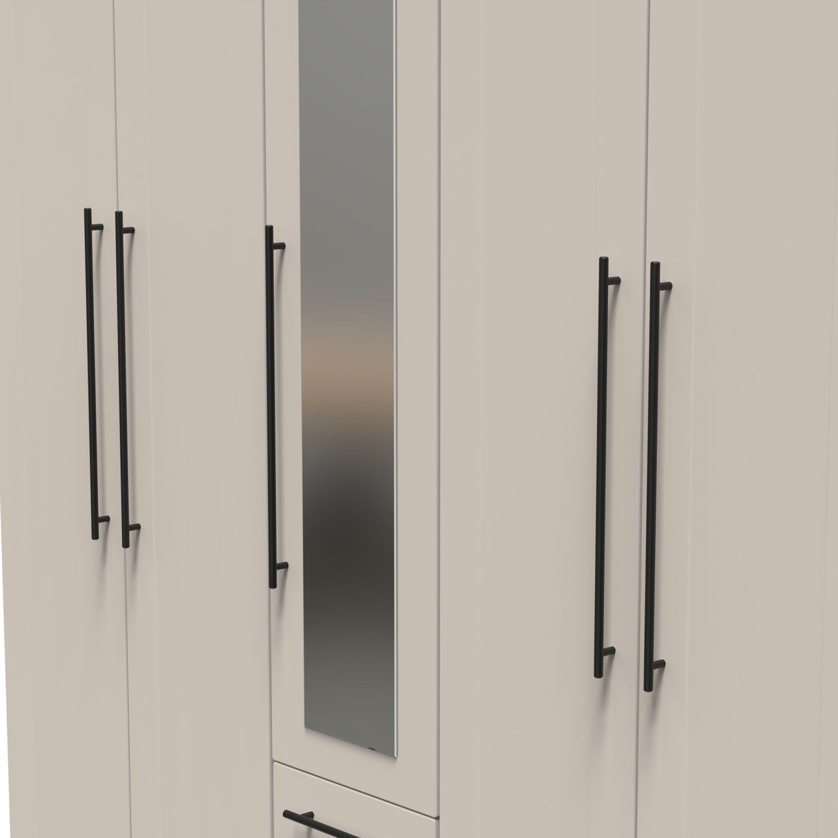 Beverley 5 Door 2 Drawer Mirrored Wardrobe - Welcome Furniture