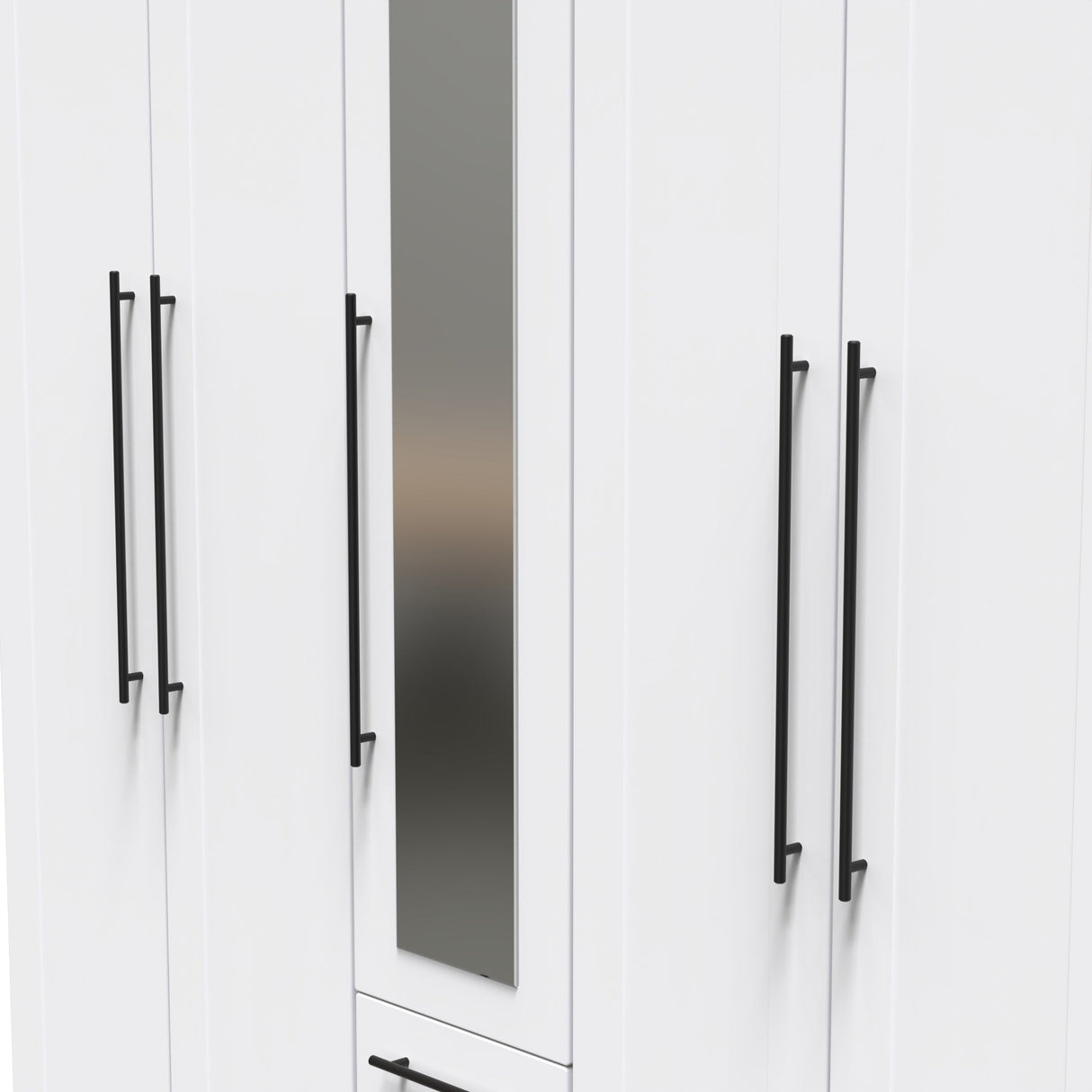 Beverley 5 Door 2 Drawer Mirrored Wardrobe - Welcome Furniture