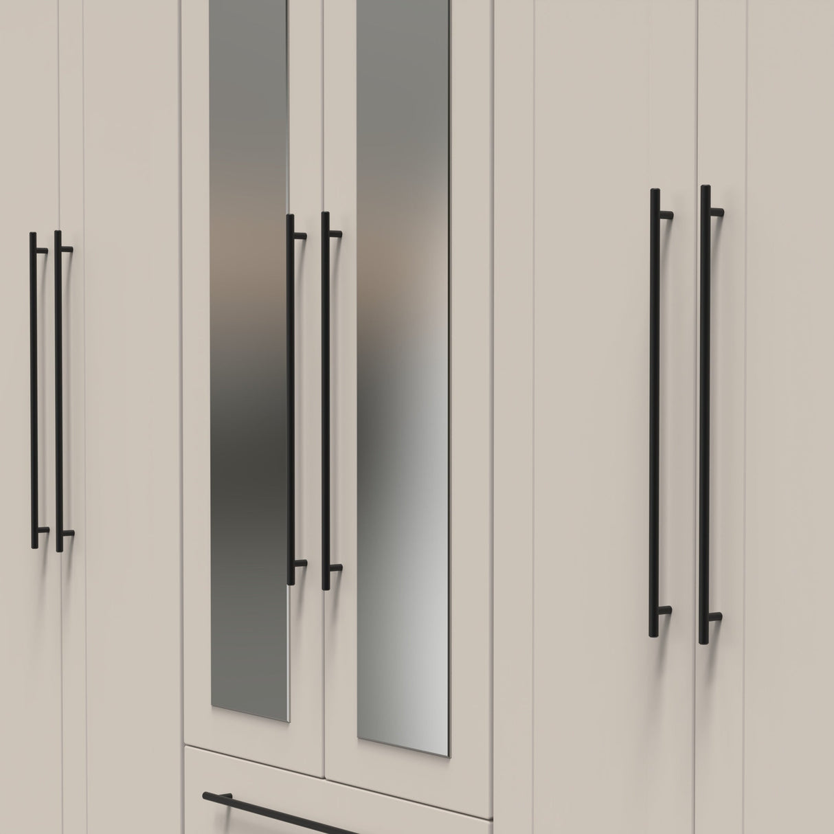 Beverley 6 Door 2 Drawer Mirrored Wardrobe - Welcome Furniture