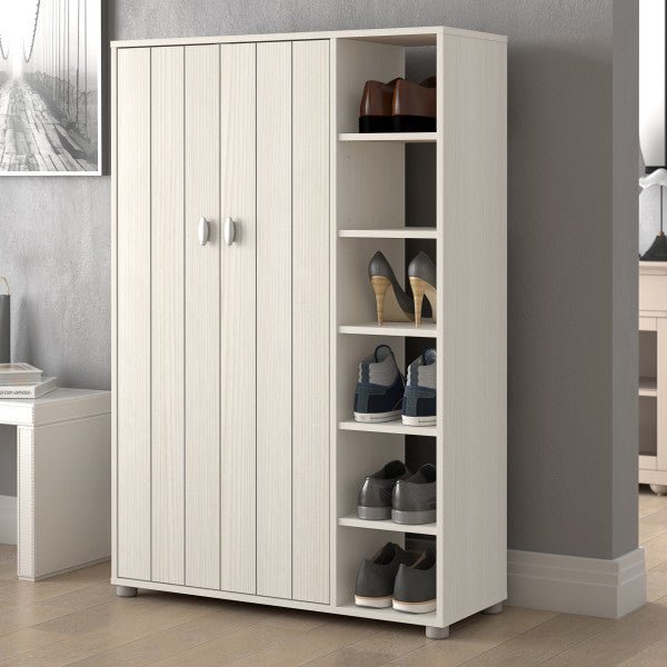 Bideford Tall Modern 2 Door Shoe Cabinet - GFW