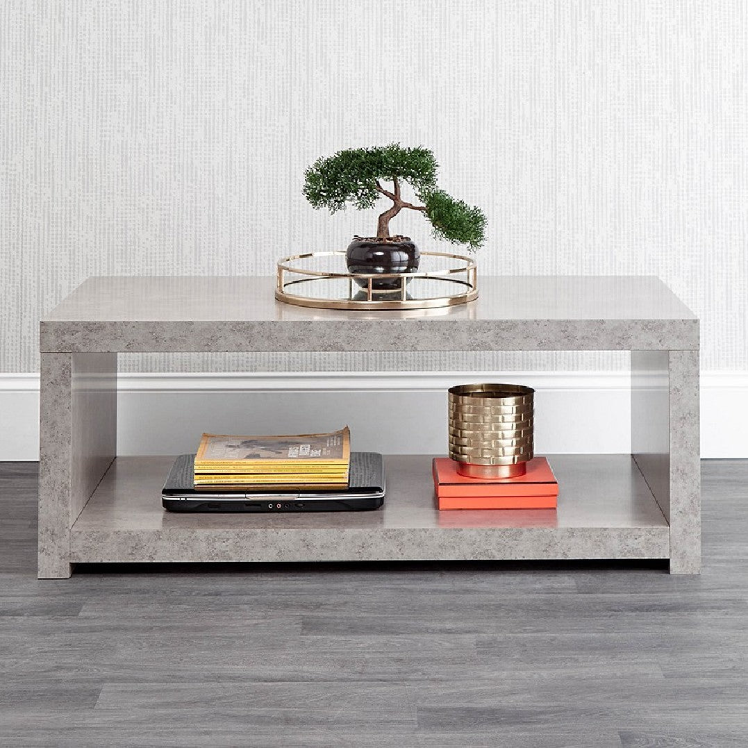 Bloc Concrete Coffee Table with Shelf - GFW