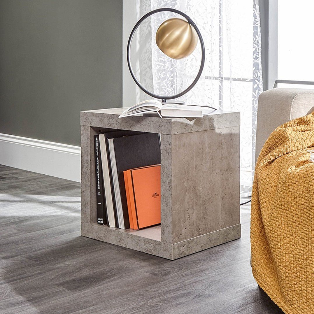 Bloc Concrete Effect Side Table - GFW