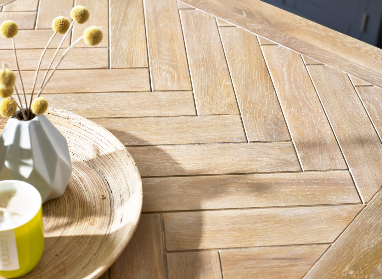 Bordeaux Herringbone Extending Dining Table - Julian Bowen