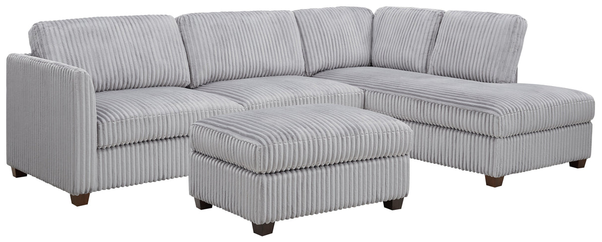 Brittany Right Hand Corner Terminal Sofa and Footstool - TGC