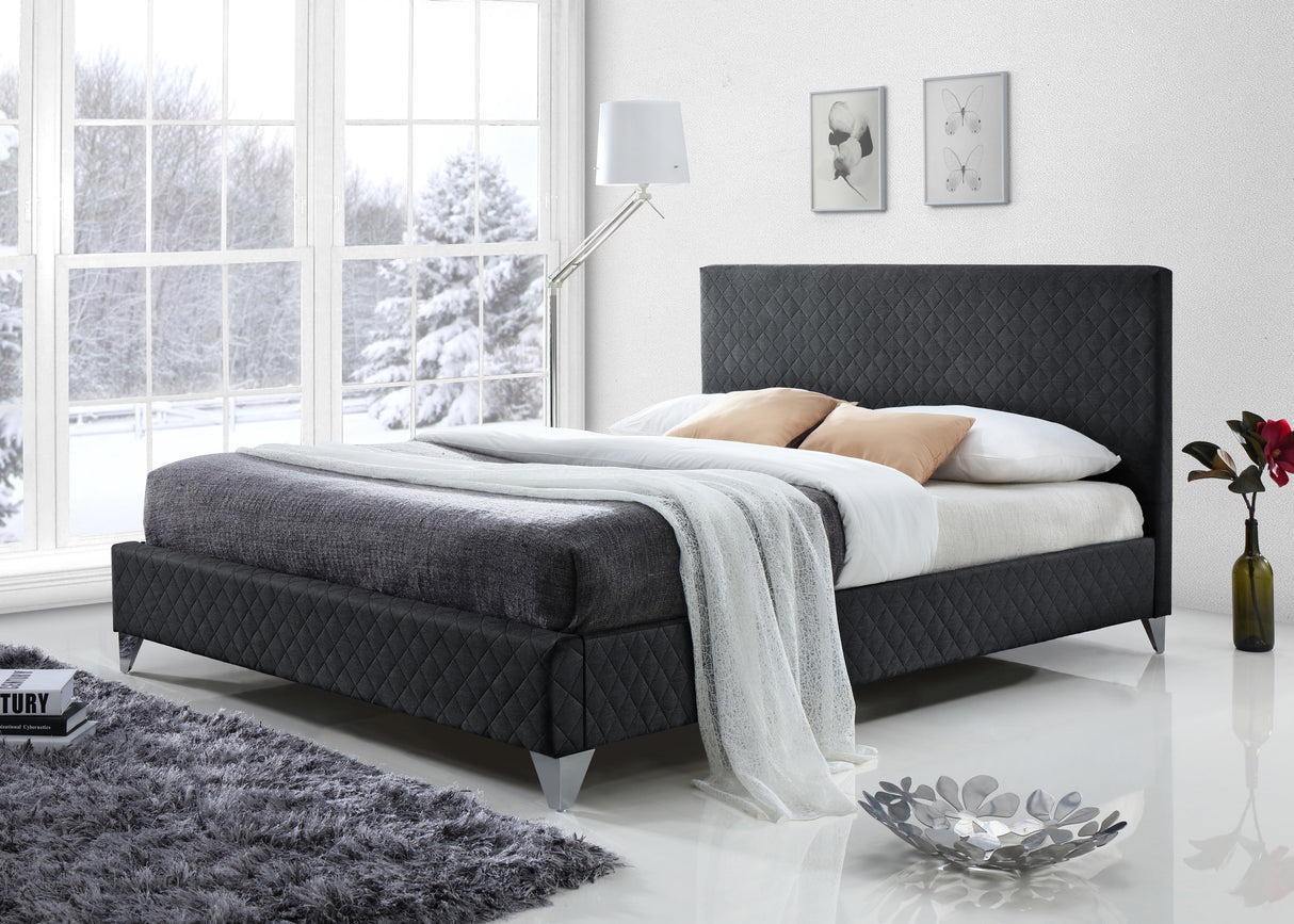 Brooklyn Bed in Charcoal Grey Fabric - Time Living