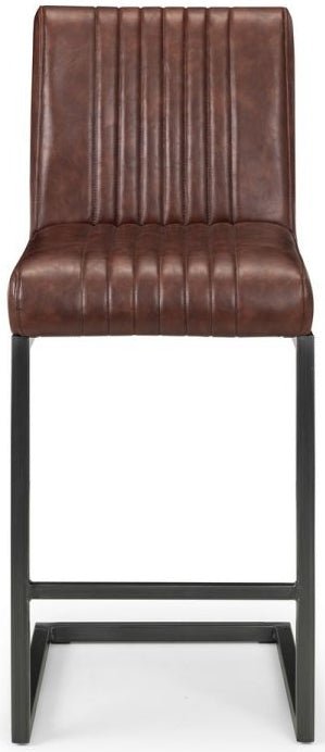 Brooklyn Brown Faux Leather Kitchen Stool - Julian Bowen