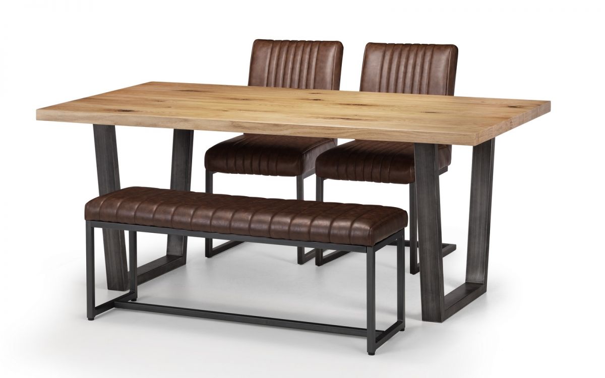 Brooklyn Dining Set, Bench and 2 Chairs - Julian Bowen