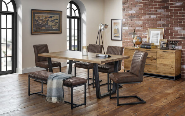 Brooklyn Dining Set, Bench and 4 Chairs - Julian Bowen