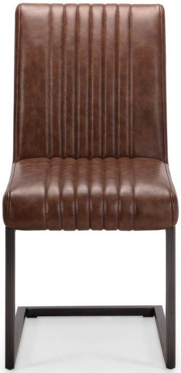 Brooklyn Leather and Metal Dining Chair - Julian Bowen