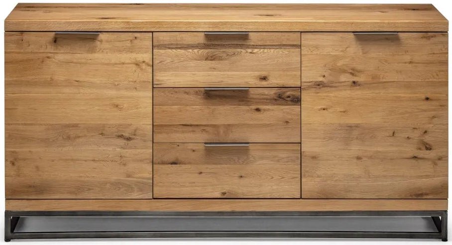 Brooklyn Solid Oak 2 Door 3 Drawer Sideboard - Julian Bowen