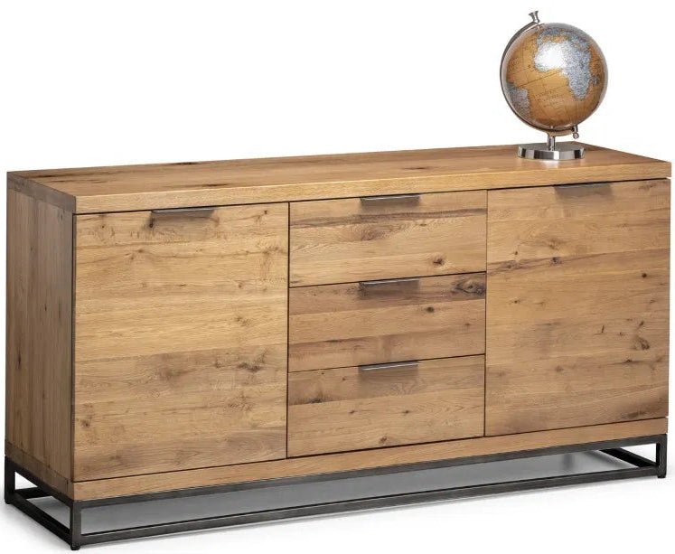 Brooklyn Solid Oak 2 Door 3 Drawer Sideboard - Julian Bowen