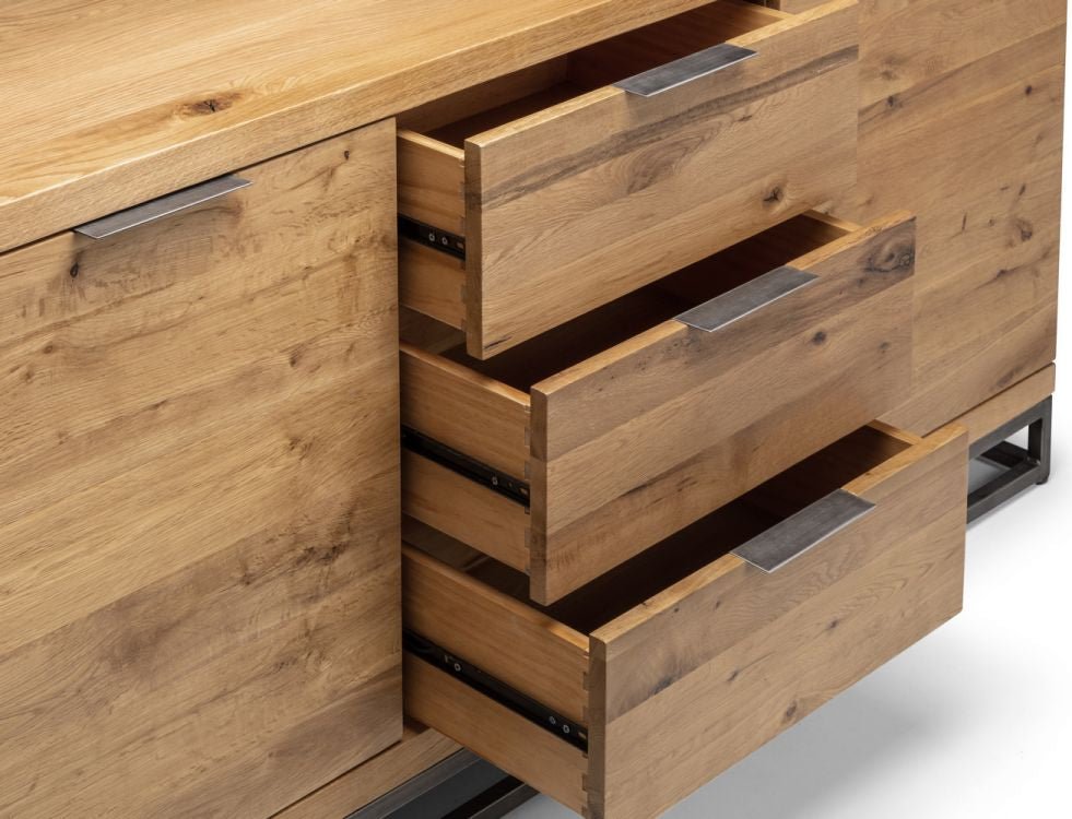 Brooklyn Solid Oak 2 Door 3 Drawer Sideboard - Julian Bowen