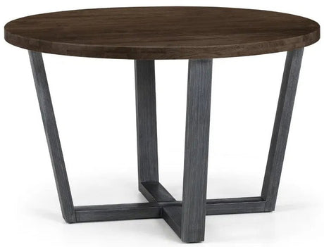 Brooklyn Solid Oak Top Round Dining Table with Metal Legs - Julian Bowen