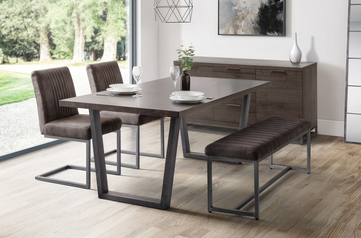 Brooklyn Suede Dining Bench - Julian Bowen