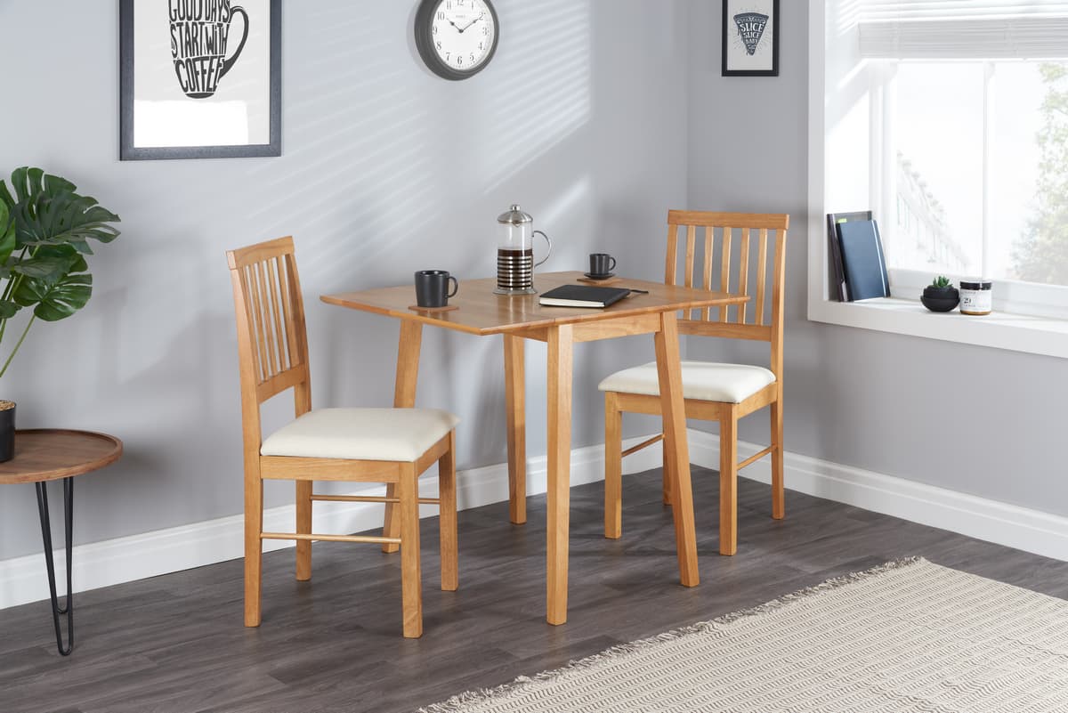 Butterfly Drop Leaf Folding Dining Table Set with 2 Chairs - Birlea