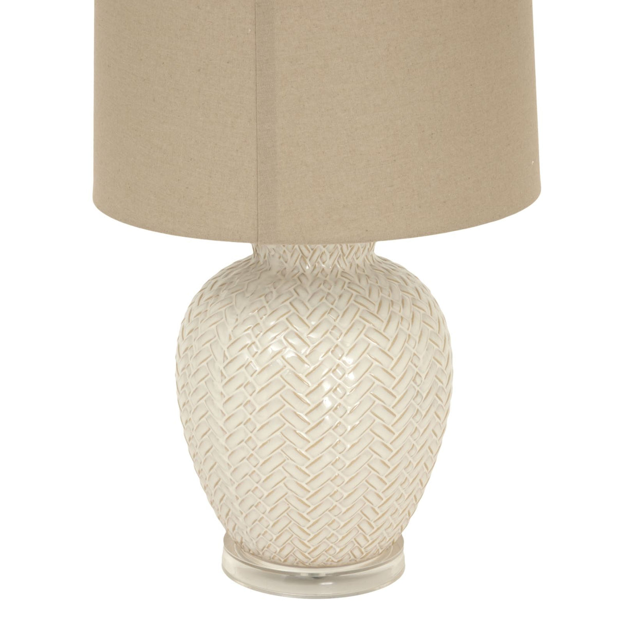 Twill Weave Ceramic Table Lamp with Linen Shade