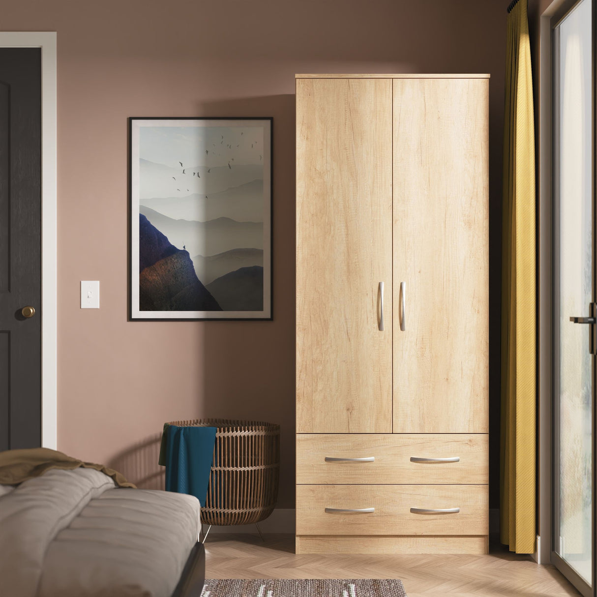 Avon 2 Drawer 2 Door Double Wardrobe