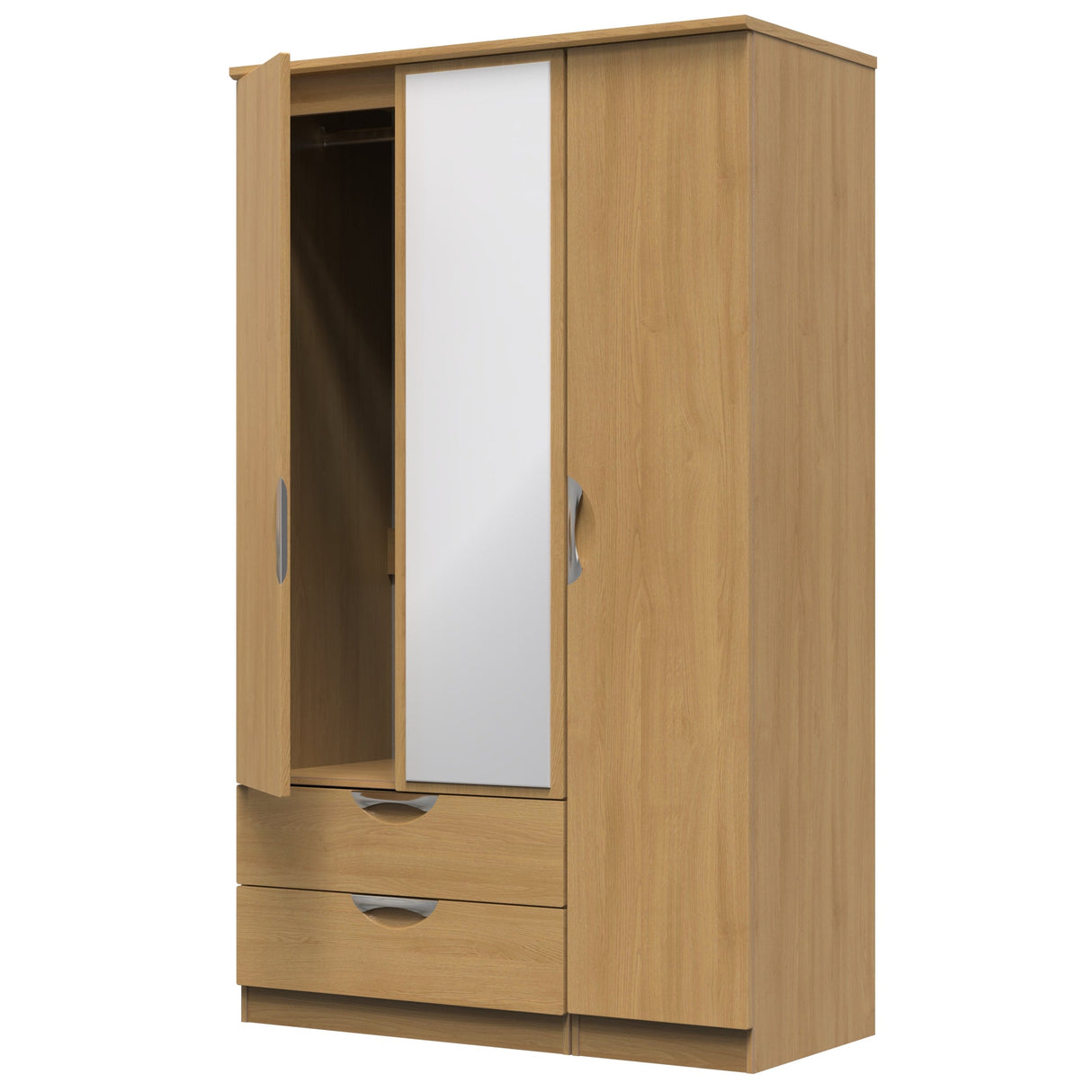 Camden 3 Door 2 Drawer Mirrored Wardrobe - Welcome Furniture