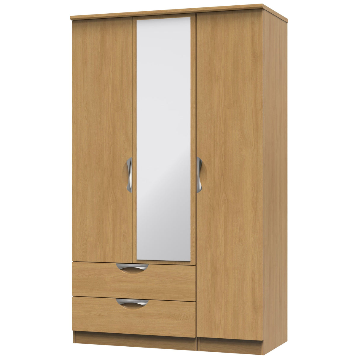 Camden 3 Door 2 Drawer Mirrored Wardrobe - Welcome Furniture