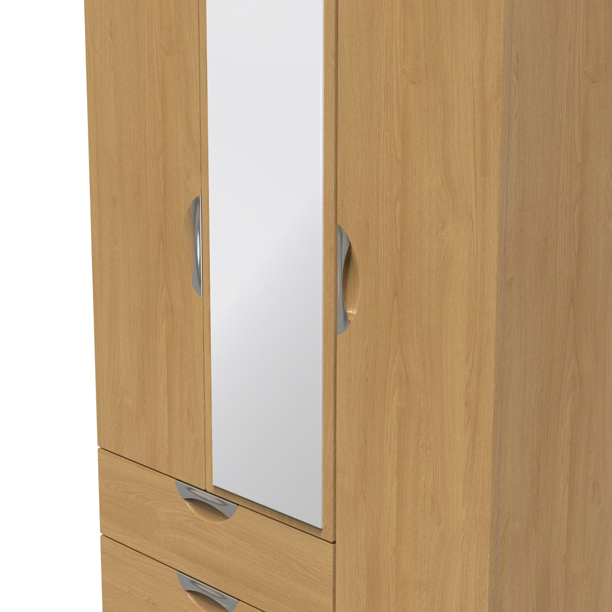 Camden 3 Door 2 Drawer Mirrored Wardrobe - Welcome Furniture