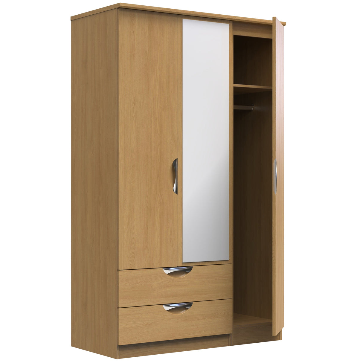 Camden 3 Door 2 Drawer Mirrored Wardrobe - Welcome Furniture