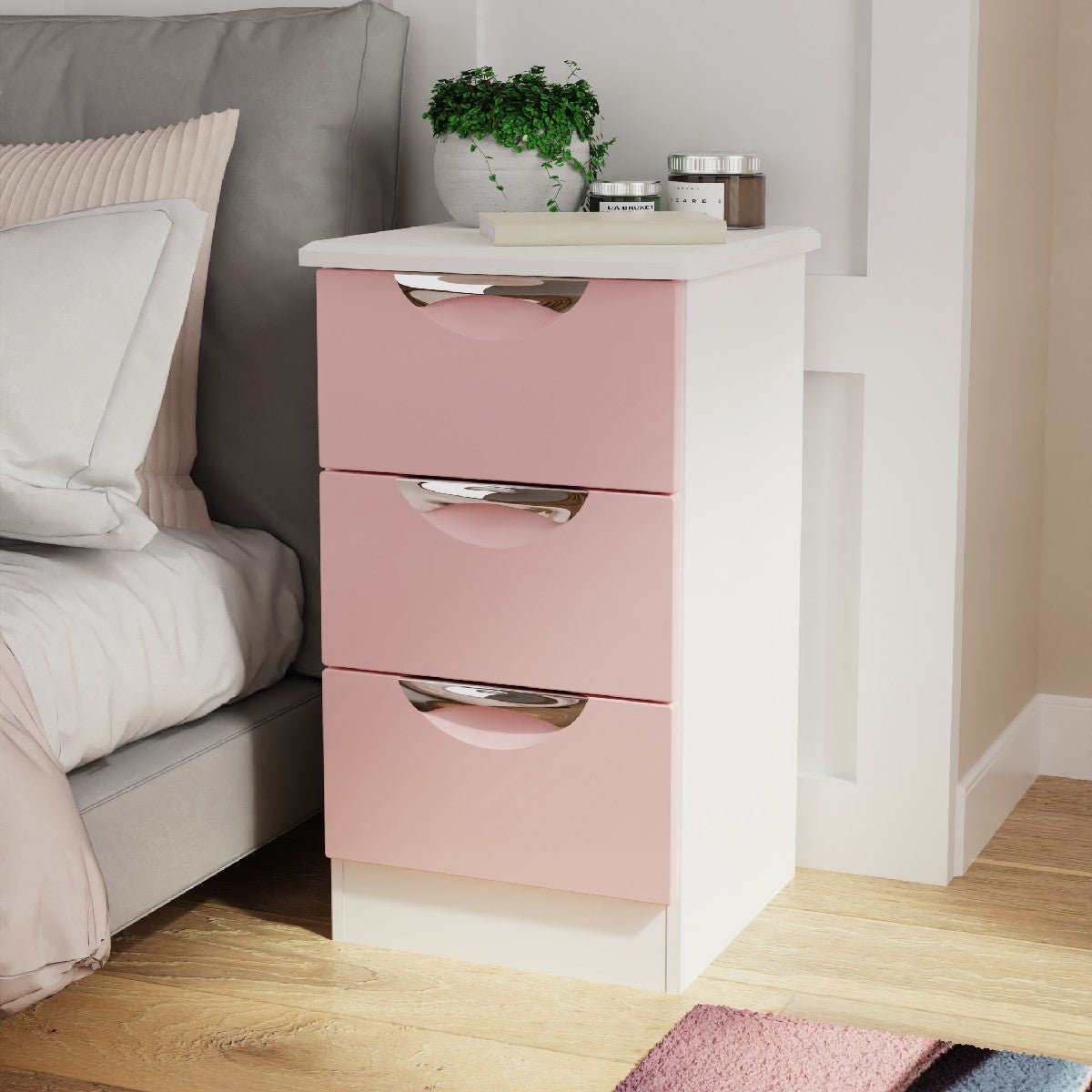Camden 3 Drawer Bedside Cabinet - Welcome Furniture