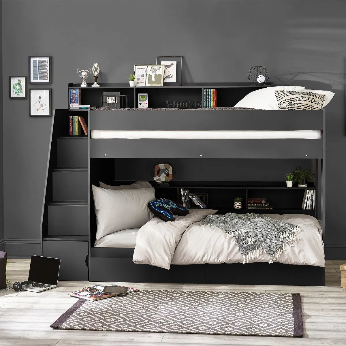 Camelot Staircase 3ft Bunk Bed - Julian Bowen