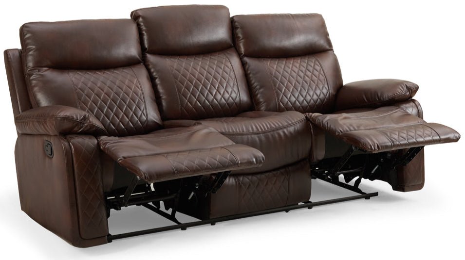 Cameron Faux Leather 3 Seater Manual Recliner Sofa - TGC