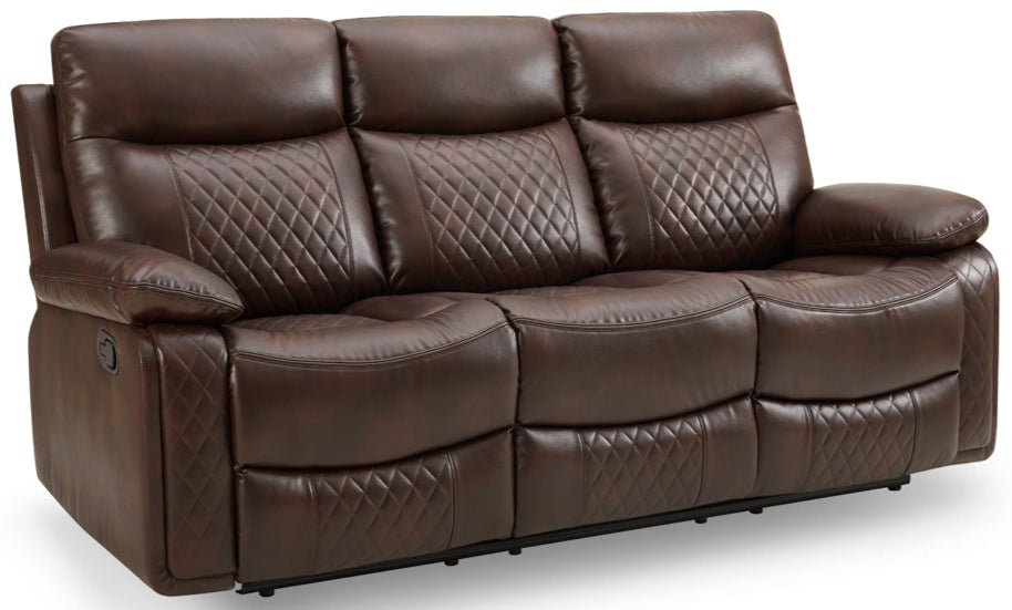 Cameron Faux Leather 3 Seater Manual Recliner Sofa - TGC